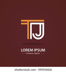 Initial T, J Letter Abstract Vector Logo Design Template. Creative Typographic Concept Icon
