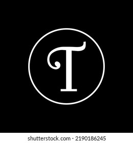 Initial T letter in a circle logo. Vector design template elements for your application or corporate identity.