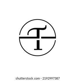 Initial T letter circle logo design With White Background.
