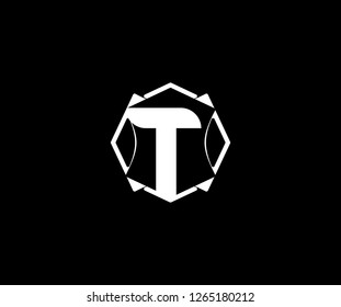 Initial T Letter Isolated Abstract Illusion Geometric Shape Logotype