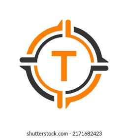 Plantilla vectorial de diseño del logotipo de la letra T inicial. Diseño del logotipo de la carta abstracta T