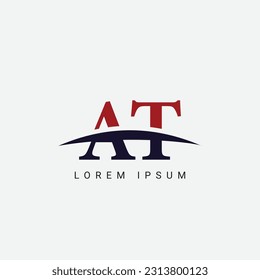 Initial A T, AT Letter Logo-Design, Vektorvorlage, Grafiksymbol für Unternehmensidentität