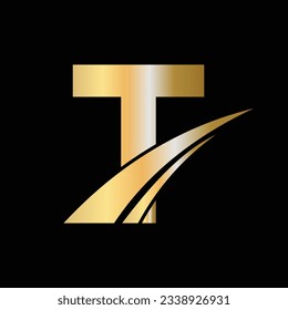 Símbolo de diseño del logotipo de la letra T inicial. Plantilla de signo de logotipo de carta T