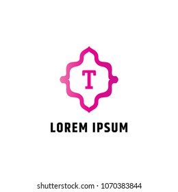 Initial T Letter With Simple Asbstract Shape. Can be adapt to Corporate identity, logo, icon, symbol and brand identity