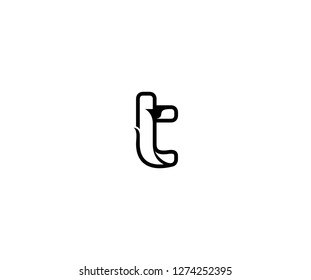 Initial T Letter Stylish Concept Black Linear Logotype