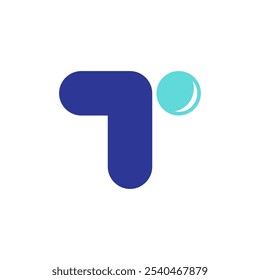 Diseño inicial del logotipo de la T con la frescura del concepto de la gota de agua