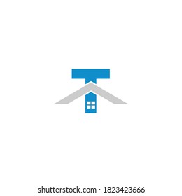 Initial t Logo design for house, home and real estate