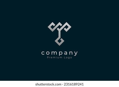 Initial T Logo Design, letter T with Nordic style logo design inspiration, vector illustration
