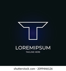 Initial T Logo Design Silver 3D