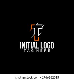 tipografía inicial del logotipo de T Thorns - Plantilla de diseño de logotipos