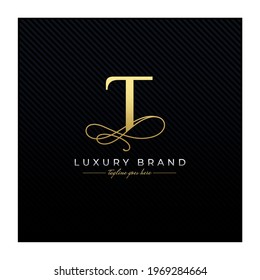 Initial T Luxury Letter Logo Design , Elegance Wedding Initial Monogram