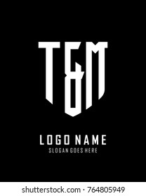 Initial T & M abstract shield logo template vector
