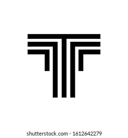 Initial T Modern Creative Design Logo. Letter T Icon Logo with line style Vector Illustration.Letter T modern Logo icon monoline design. Vector graphic design template element. white background.