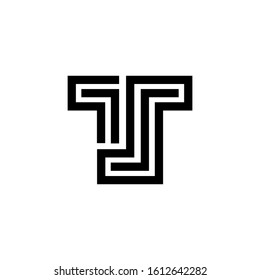 Initial T Modern Creative Design Logo. Letter T Icon Logo with line style Vector Illustration.Letter T modern Logo icon monoline design. Vector graphic design template element. white background.