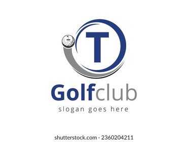 Initial T monogram alphabet with6 Golf Logo Design Template. Hockey Sport Academy Sign, Club Symbol. business, and company identity.