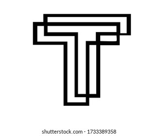 initial t and monogram logo designs letter