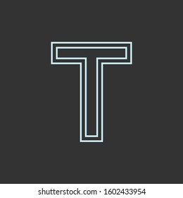 Initial T Monoline, Outline, Double Line Simple Premium Logo Icon. Design Graphic Vector EPS10