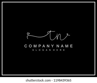 Initial T N handwriting logo template vector