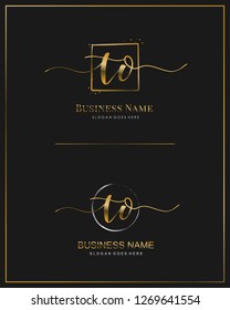 Initial T O TO handwriting logo vector. Letter handwritten logo template.