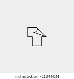 Initial T For Paper or Page Logo Template Vector