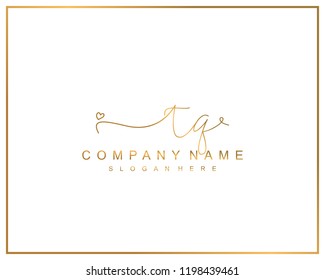 Initial T Q handwriting logo template vector