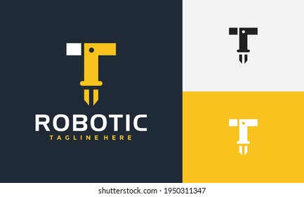 initial T robot arm logo