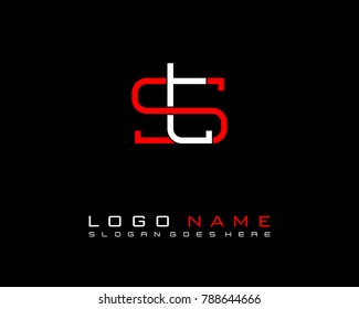 Initial T & S minimalist logo template vector