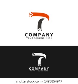 
Initial T Technology Logo Design vector