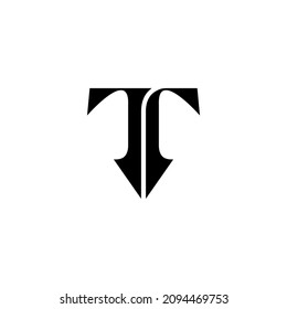 Initial T Titan Letter Logo Design Monogram Icon Vector Template