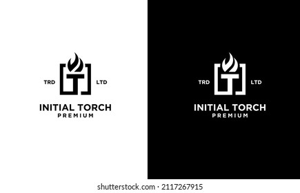 initial t Torch Logo vector symbol illustration design