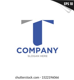 Initial T, TR Logo monogram design template. Simple shape style modern logo.