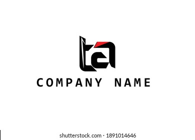 initial TA alphabet logo design template with white background colors