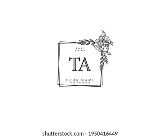 Initial TA Beauty-Monogramm und elegantes Logo-Design, Handschrift Logo der ersten Signatur, Hochzeit, Mode, Blumen und botanisch mit kreativen Vorlage.