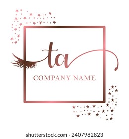 Initial TA calligraphy company eye and eyelash handwriting