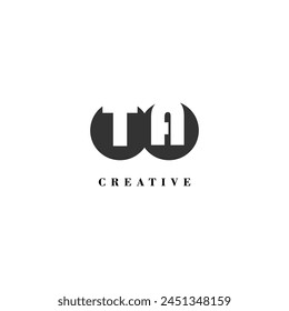 Initial TA company creative label trendy idea brand