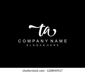 Initial TA handwriting logo vector