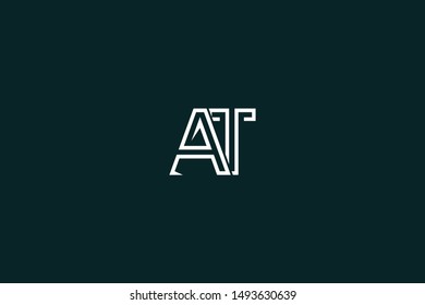 Initial AT TA Letter Logo Design Vector Template. Creative and Minimal Alphabet A T Letters icon Illustration.