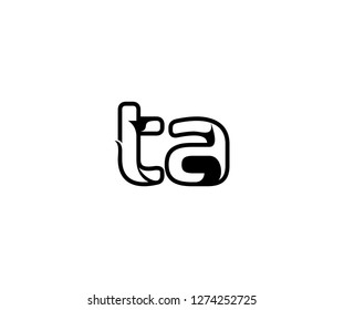 Initial TA Letter Stylish Concept Black Linear Logotype