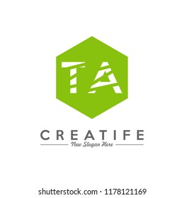 Initial TA logo concepts template vector
