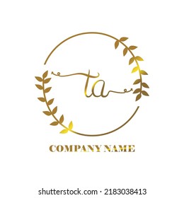 initial TA logo vector handwriting signature Elegant branding art