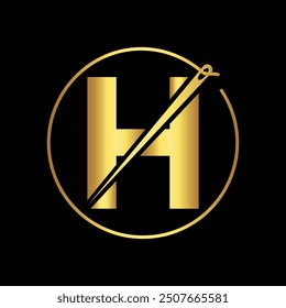 Initial tailor Logo combine with letter H vector template