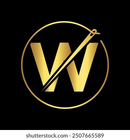 Initial tailor Logo combine with letter W vector template