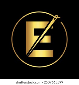 Initial tailor Logo combine with letter E vector template