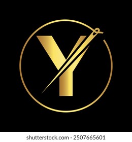 Initial tailor Logo combine with letter Y vector template