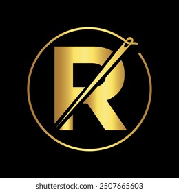 Initial tailor Logo combine with letter R vector template
