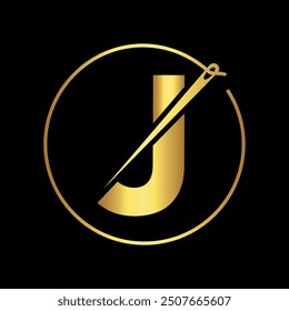 Initial tailor Logo combine with letter J vector template