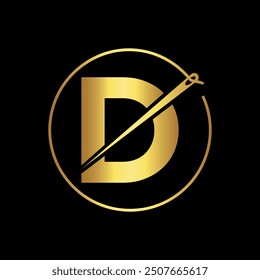 Initial tailor Logo combine with letter D vector template