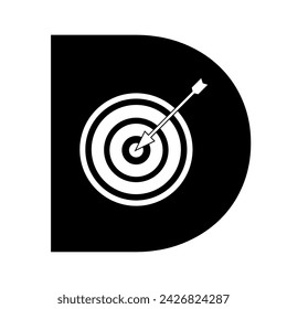 Initial Target Logo combine with letter D vector template