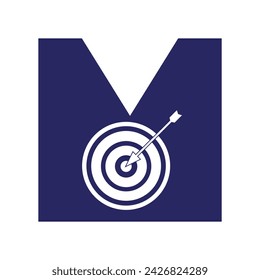 Initial Target Logo combine with letter M vector template