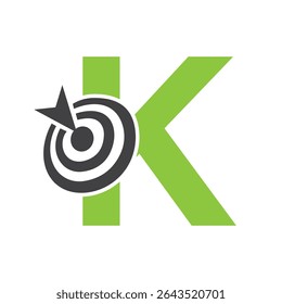 Logotipo De Destino Inicial En El Concepto De Letra K Para El Símbolo De Éxito. Diseño de Logo de Meta de Negocio